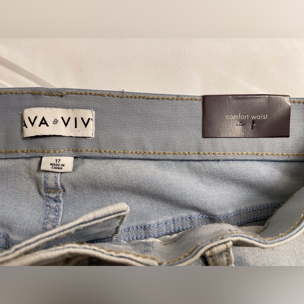 Ava & Viv Jeans High Rise Skinny Light Wash Size 17 - Picture 6 of 16
